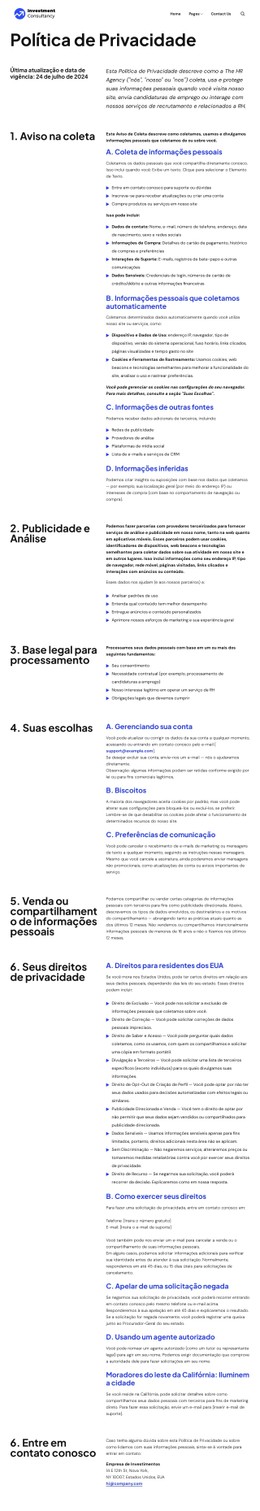 Política de Privacidade Modelos CSS