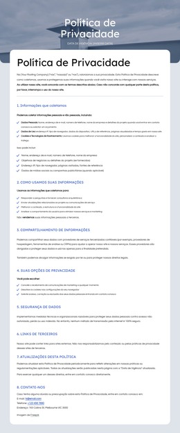 Nós Respeitamos Sua Privacidade