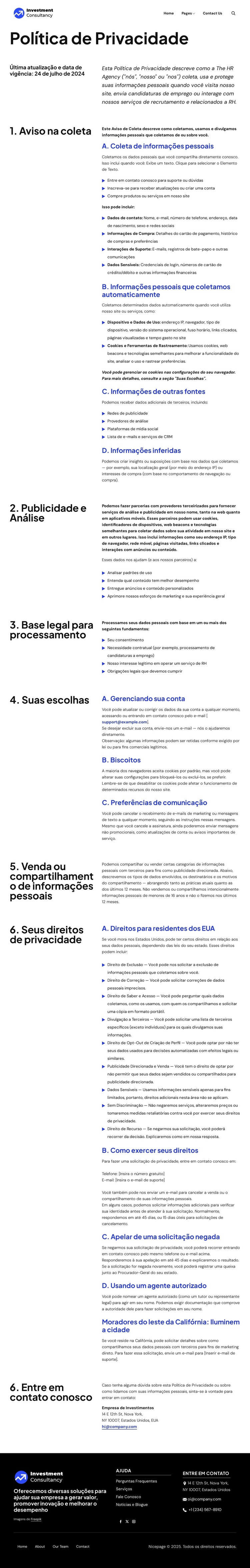 Sua confiança, nossa responsabilidade Modelo de site