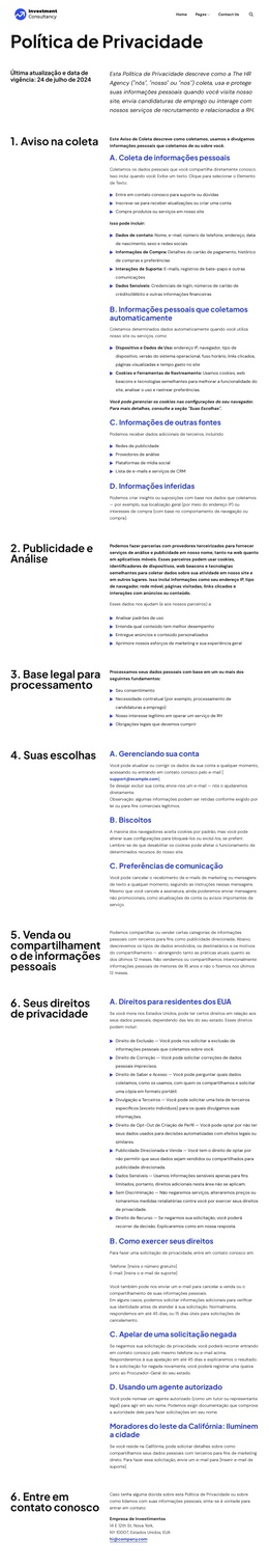 Política de Privacidade Temas WordPress