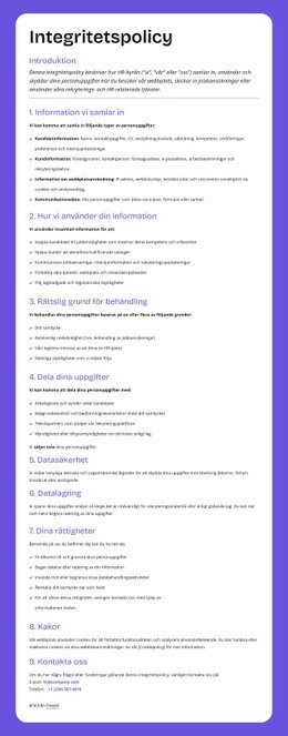 Integritetsskydd På Företagsnivå
