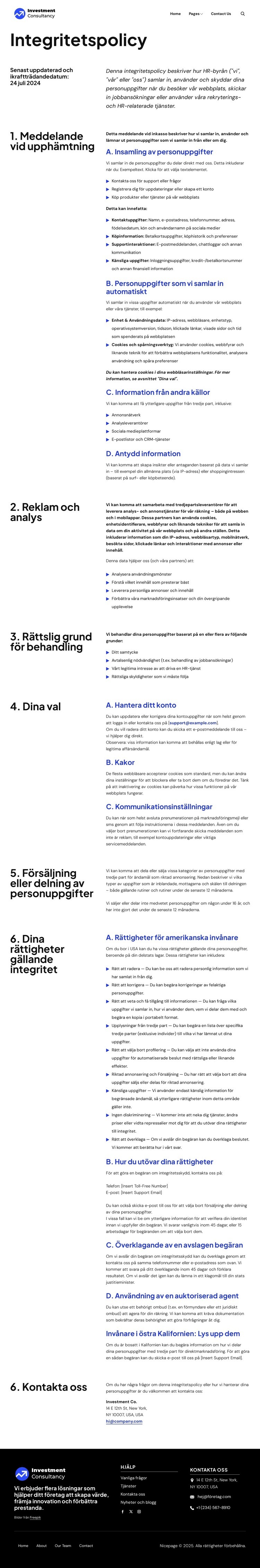 Ert förtroende, vårt ansvar Mall