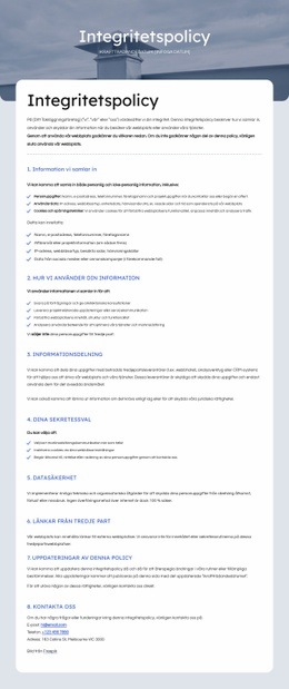 Vi Respekterar Din Integritet