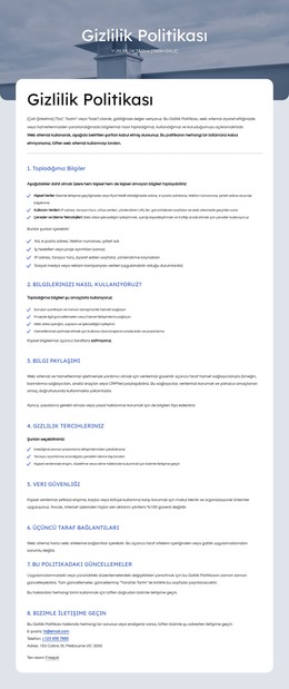 Gizliliğinize Saygı Duyuyoruz