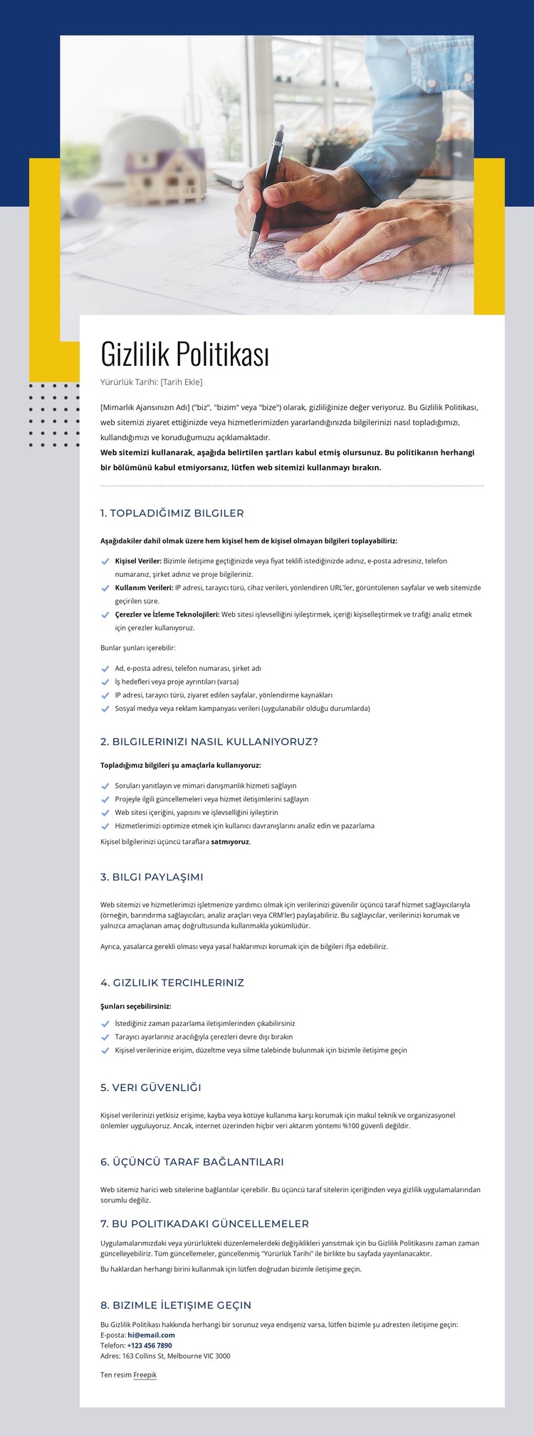 Verileriniz, haklarınız HTML Şablonu