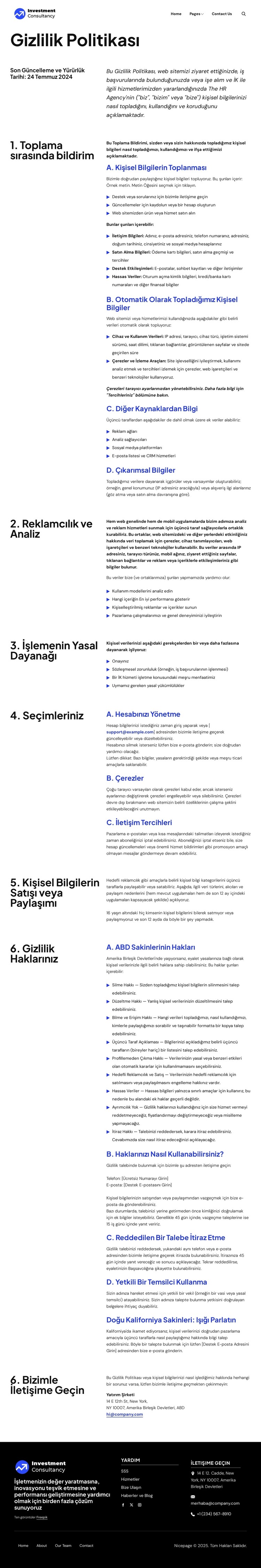 Güveniniz, sorumluluğumuz HTML Şablonu