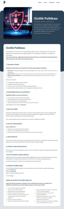 Gizlilik Müşterilerimiz Için Önemlidir - Ücretsiz Web Sitesi Şablonu
