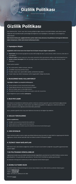 Güvenebileceğiniz Gizlilik - En Iyi Tek Sayfalık Şablon