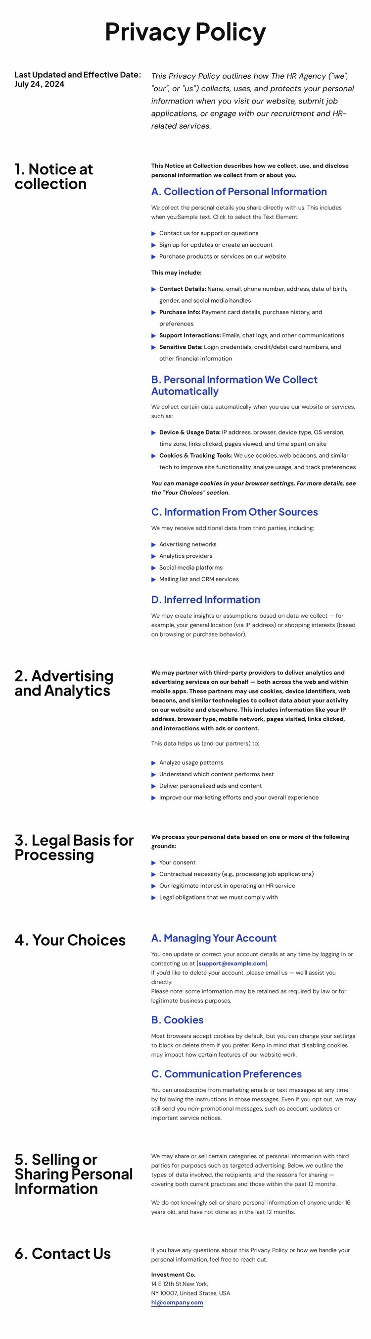 Your trust, our responsibility Web Page Design