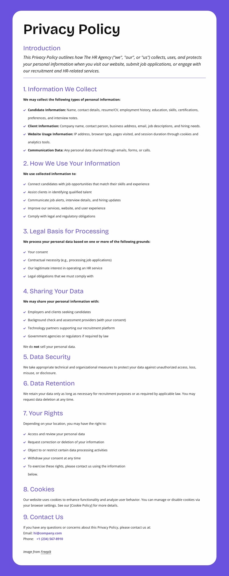 Enterprise-level privacy protection Website Mockup