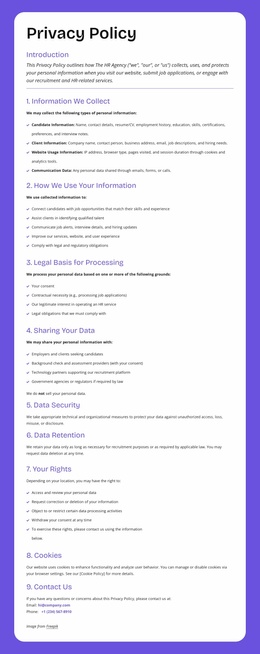 Enterprise-Level Privacy Protection Website Template