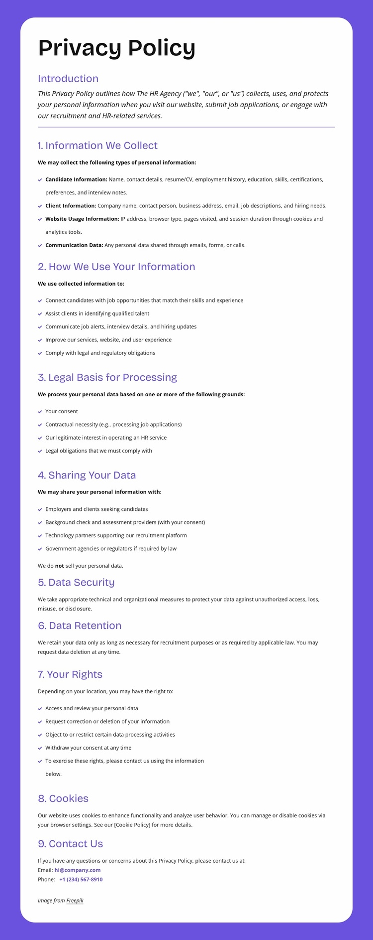 Enterprise-level privacy protection Website Template