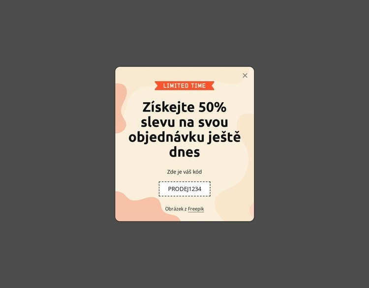 Získejte 50% slevu na svou objednávku ještě dnes Šablona