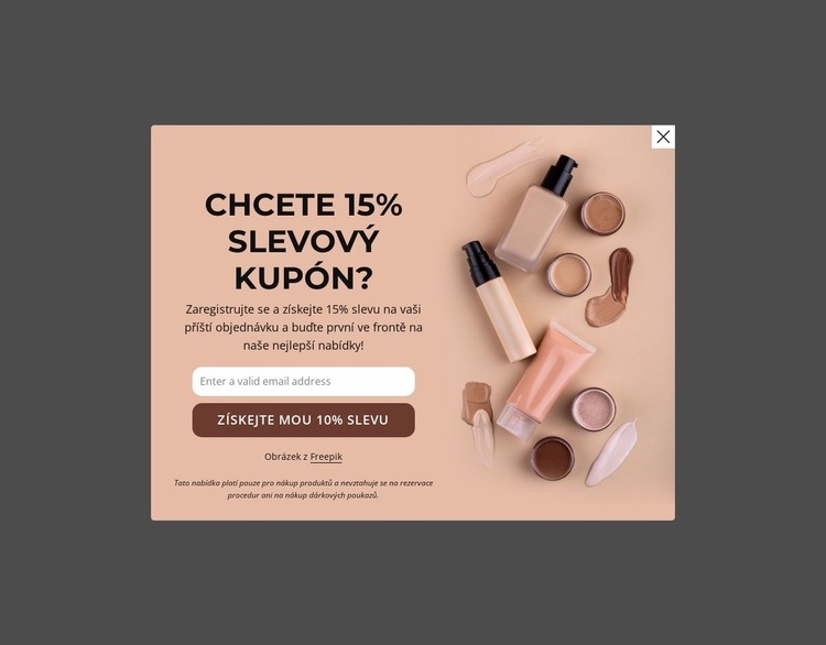 15% slevový kupón Šablona