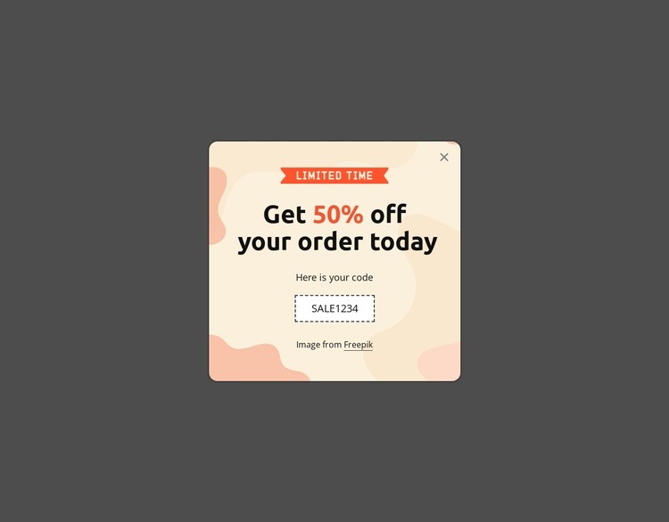 Get 50% off your order today CSS Template