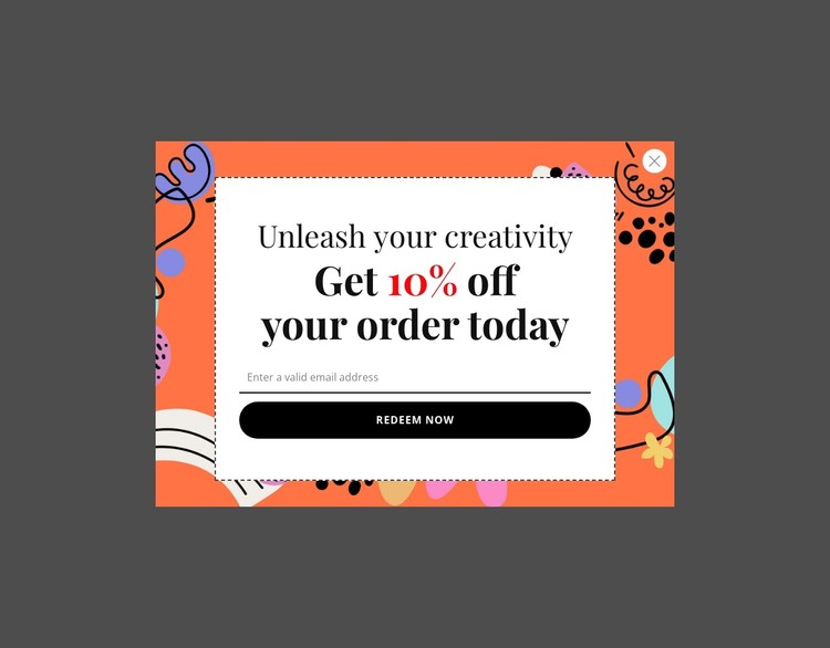Get 10% off your order today CSS Template