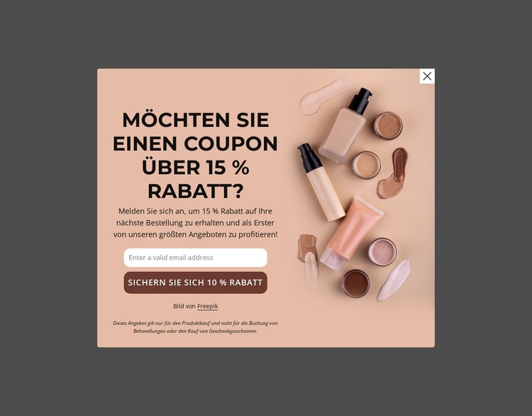 15% Rabatt-Gutschein HTML-Vorlage
