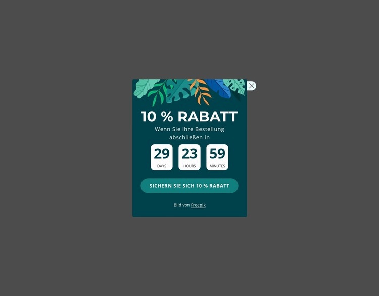 10% Rabatt-Gutschein HTML5-Vorlage