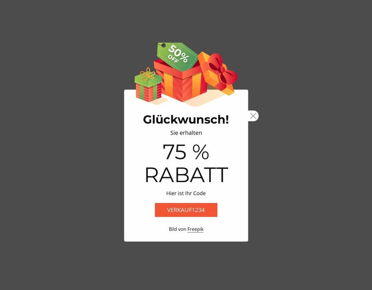 75% Rabatt-Gutschein Joomla Vorlage