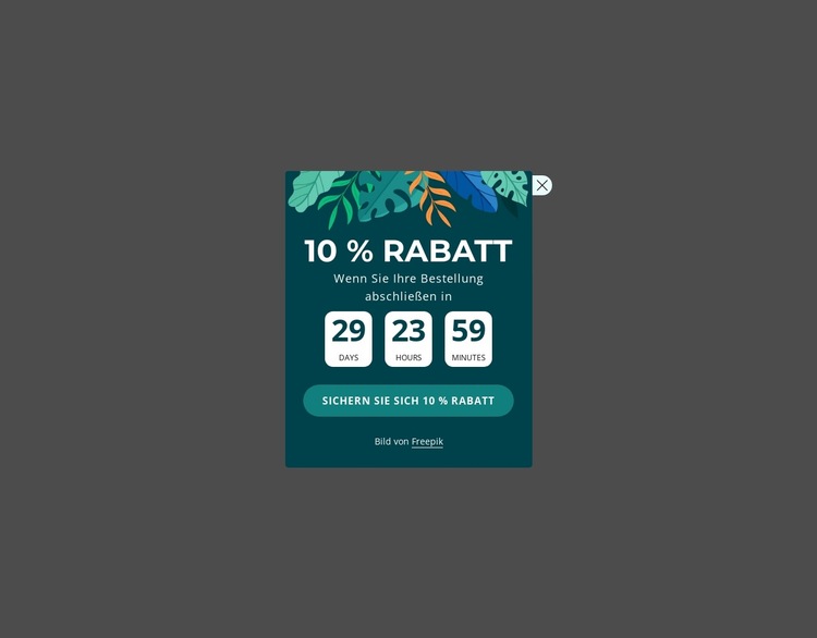 10% Rabatt-Gutschein Website-Vorlage