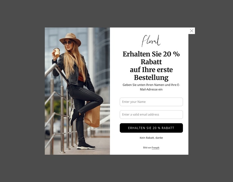 Erhalten Sie 20 % Rabatt auf Ihre erste Bestellung Website-Vorlage