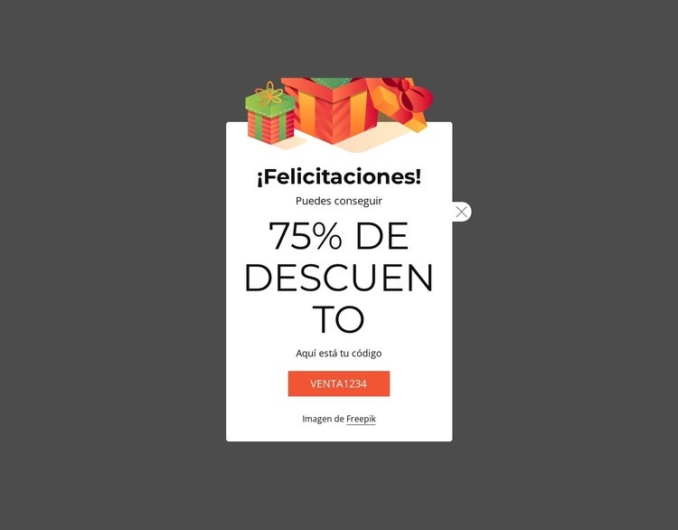 Cupón de descuento del 75% Diseño de páginas web