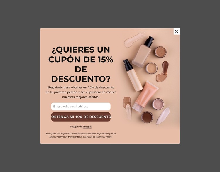 Cupón de descuento del 15% Plantilla CSS