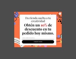Obtenga Un 10% De Descuento En Su Pedido Hoy Plantilla HTML5