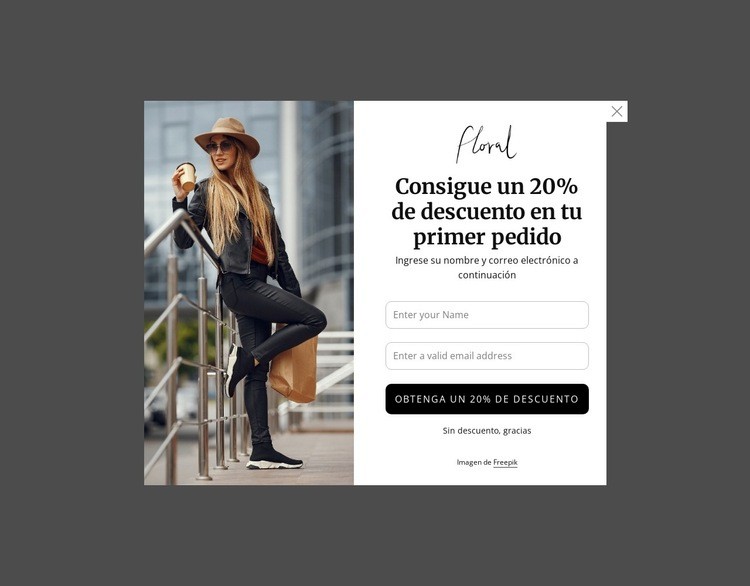 Obtenga un 20% de descuento en su primer pedido Plantilla de una página