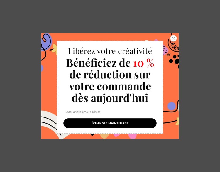 Bénéficiez de 10 % de réduction sur votre commande aujourd'hui Modèle HTML