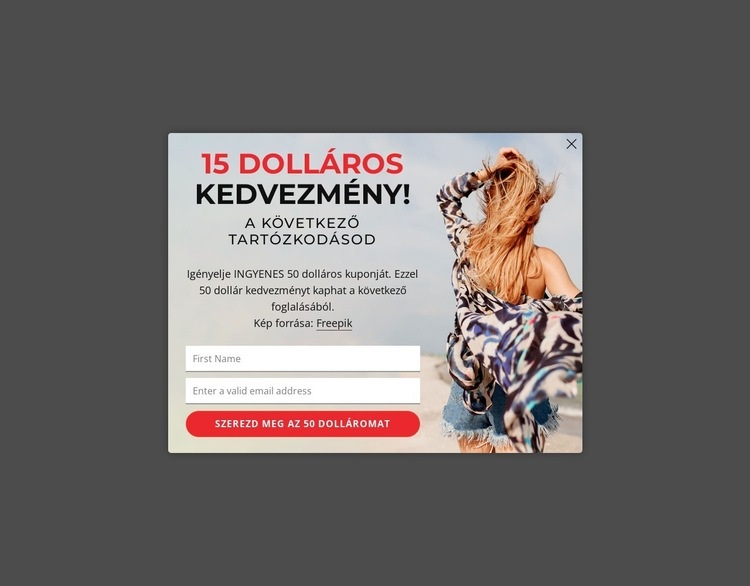 15 dollár kedvezményt kapsz a következő tartózkodásodból Sablon