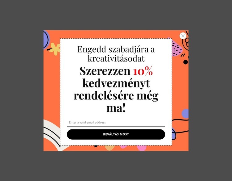 Kapj 10% kedvezményt a rendelésedre még ma Weboldal tervezés