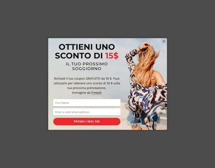 Ottieni 15$ di sconto sul tuo prossimo soggiorno Tema WordPress