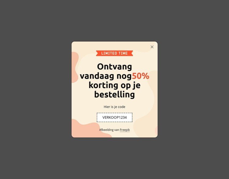 Ontvang vandaag 50% korting op uw bestelling CSS-sjabloon