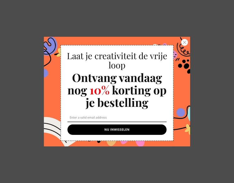 Ontvang vandaag 10% korting op uw bestelling Website sjabloon
