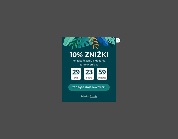 Kupon na 10% zniżki Motyw WordPress