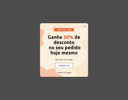Ganhe 50% De Desconto No Seu Pedido Hoje - Tema WordPress Gratuito