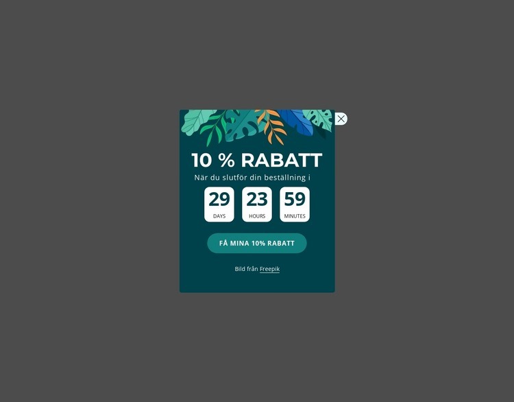 10 % rabattkupong HTML-mall