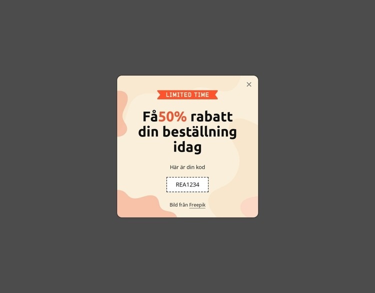 Få 50 % rabatt på din beställning idag Mall