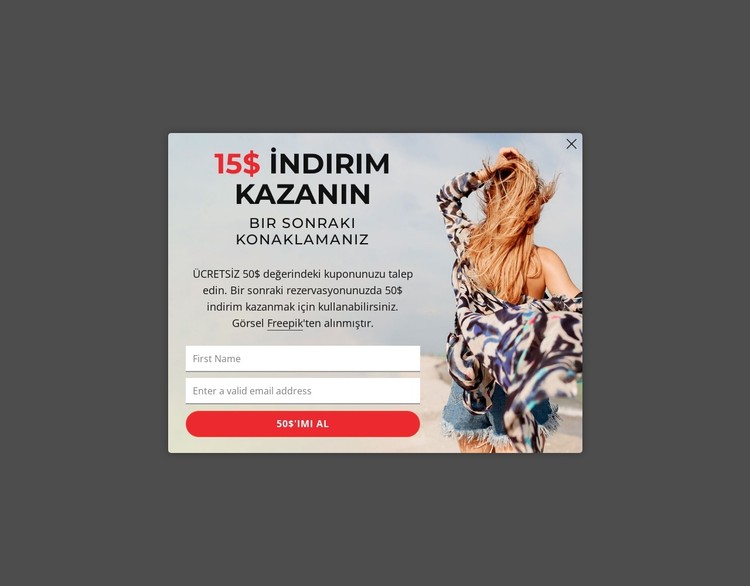 Bir sonraki konaklamanızda 15$ indirim kazanın CSS Şablonu