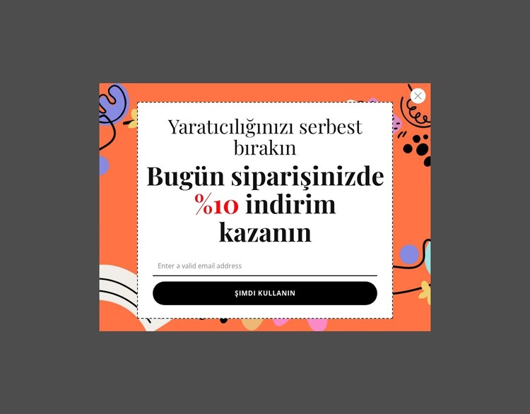 Bugün siparişinizde %10 indirim kazanın CSS Şablonu
