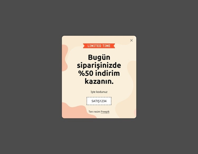 Bugün siparişinizde %50 indirim kazanın Web sitesi tasarımı