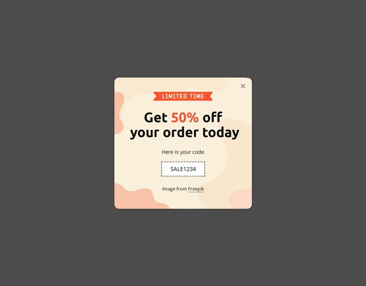 Get 50% off your order today Website Design