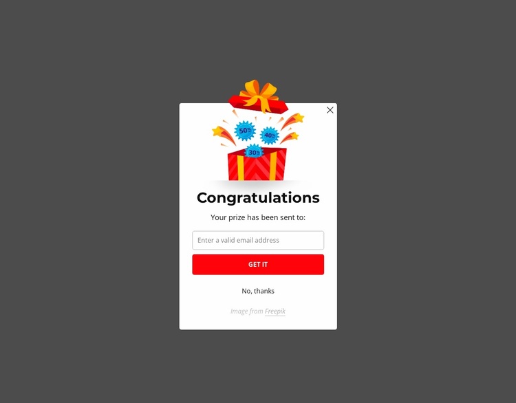 Get your prize coupon Website Template