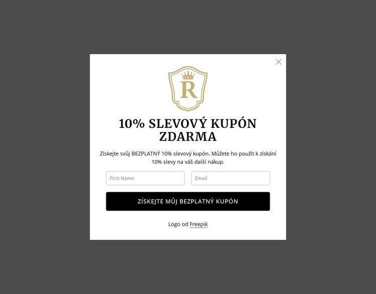 Zdarma 10% slevový kupón Šablona