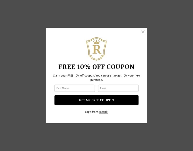 Free 10% off coupon CSS Template