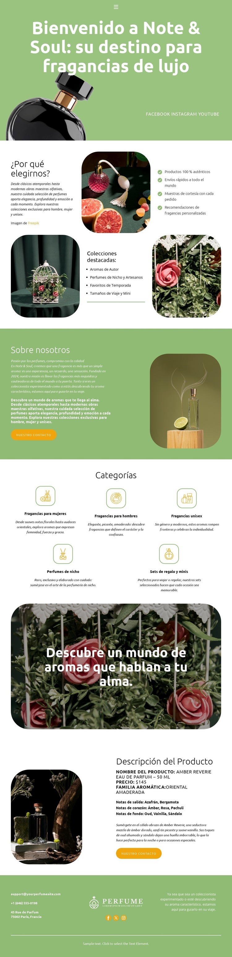 Elegancia en cada botella Diseño de páginas web