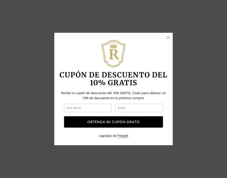 Cupón de descuento gratuito del 10% Plantilla