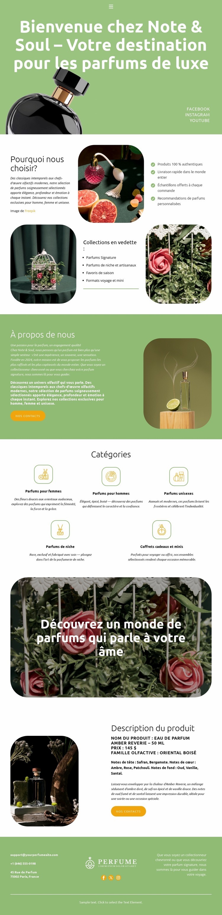 L'élégance dans chaque bouteille Maquette de site Web