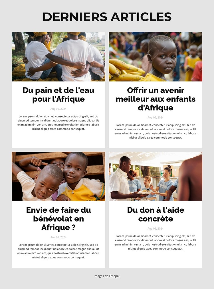 Des mains qui aident Modèle HTML